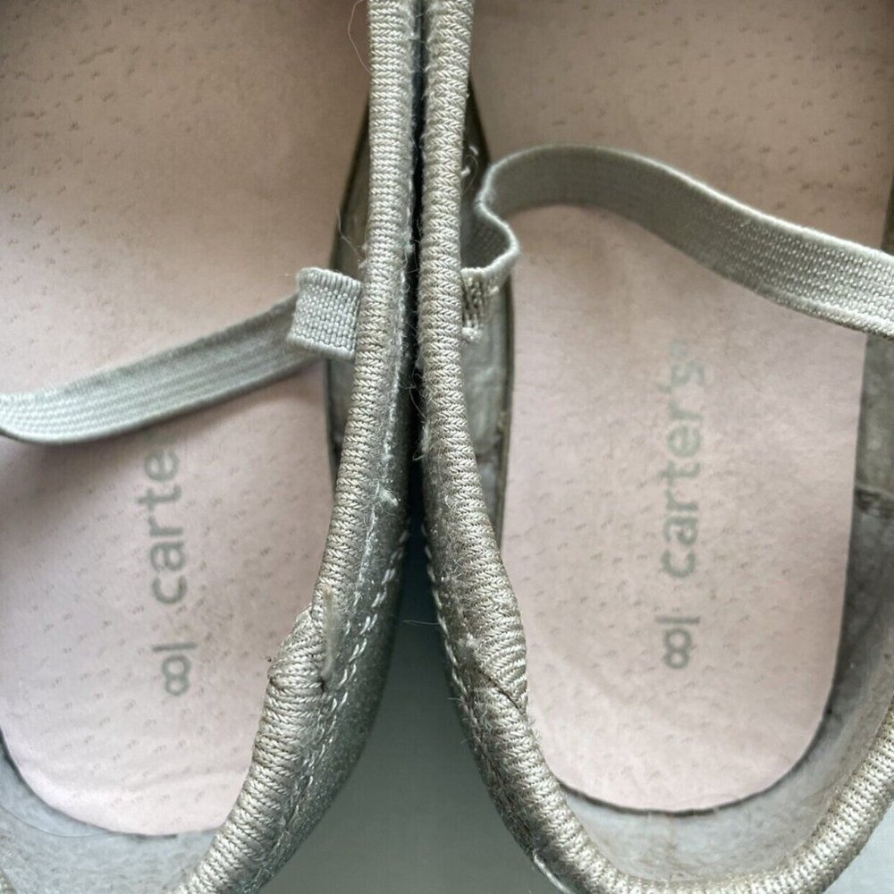 Carter's Silver Glitter Ballet Flats Size 8 - Picture 7 of 10